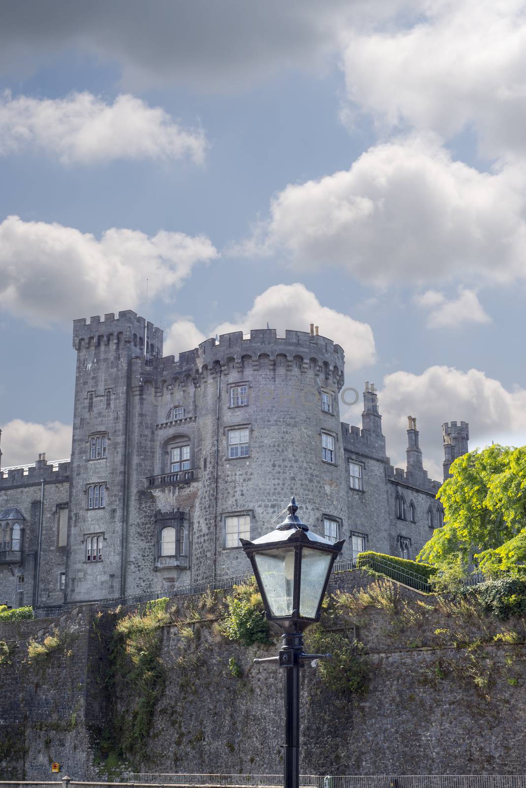 old antique street lamp and castle view by morrbyte