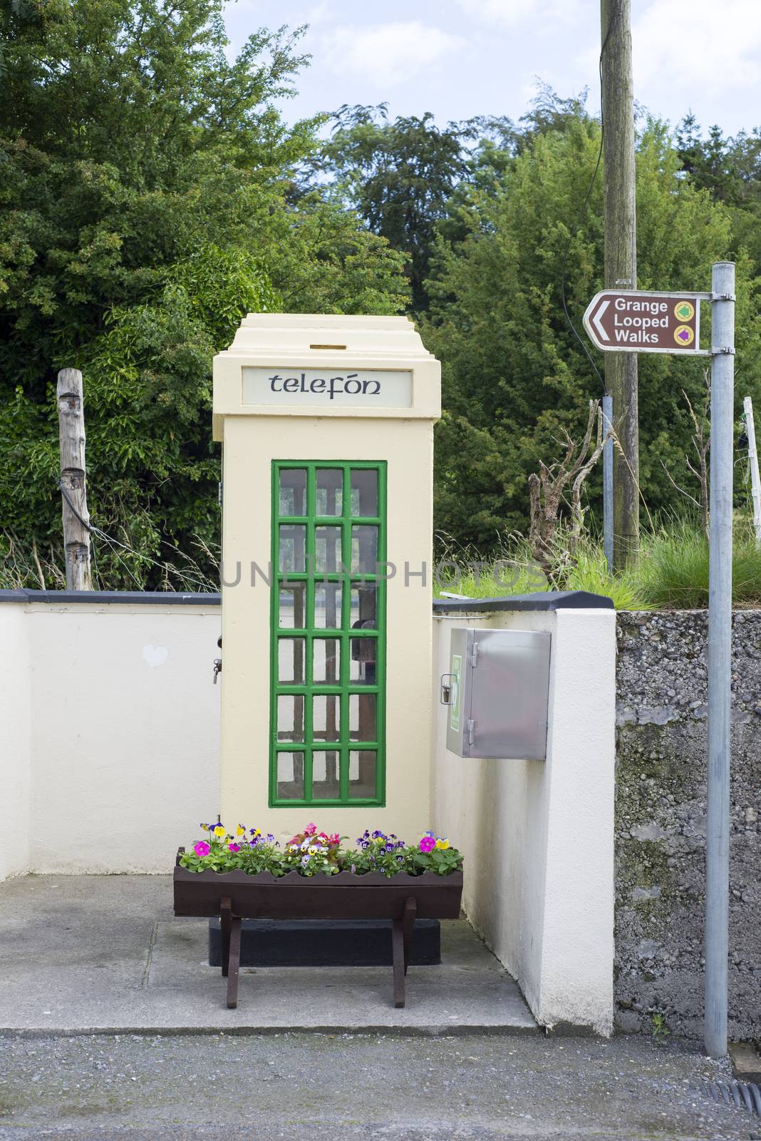 old irish telephone kiosk in grange ireland