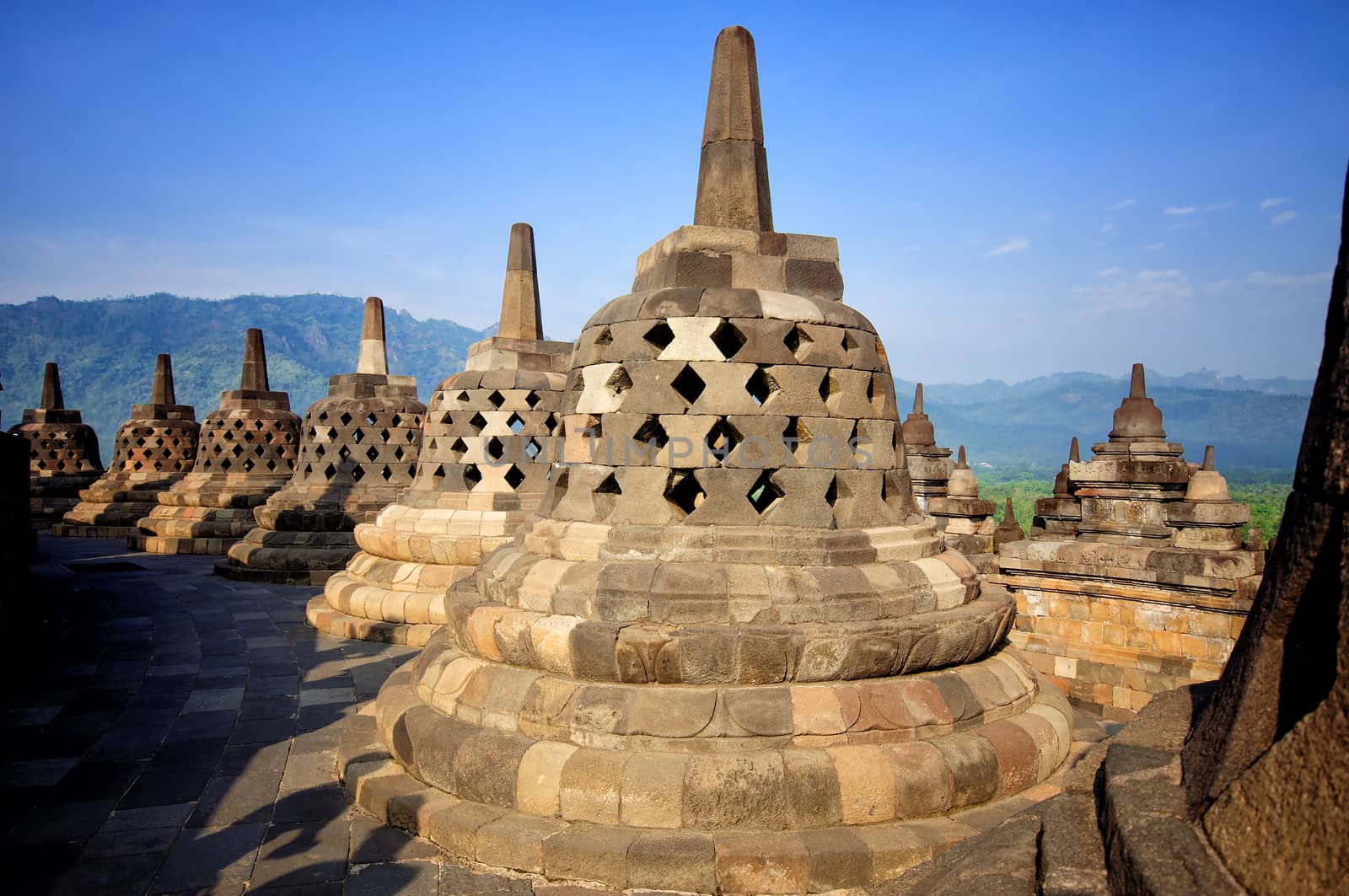 Borobudur Temple, Java, Indonesia. by johnnychaos