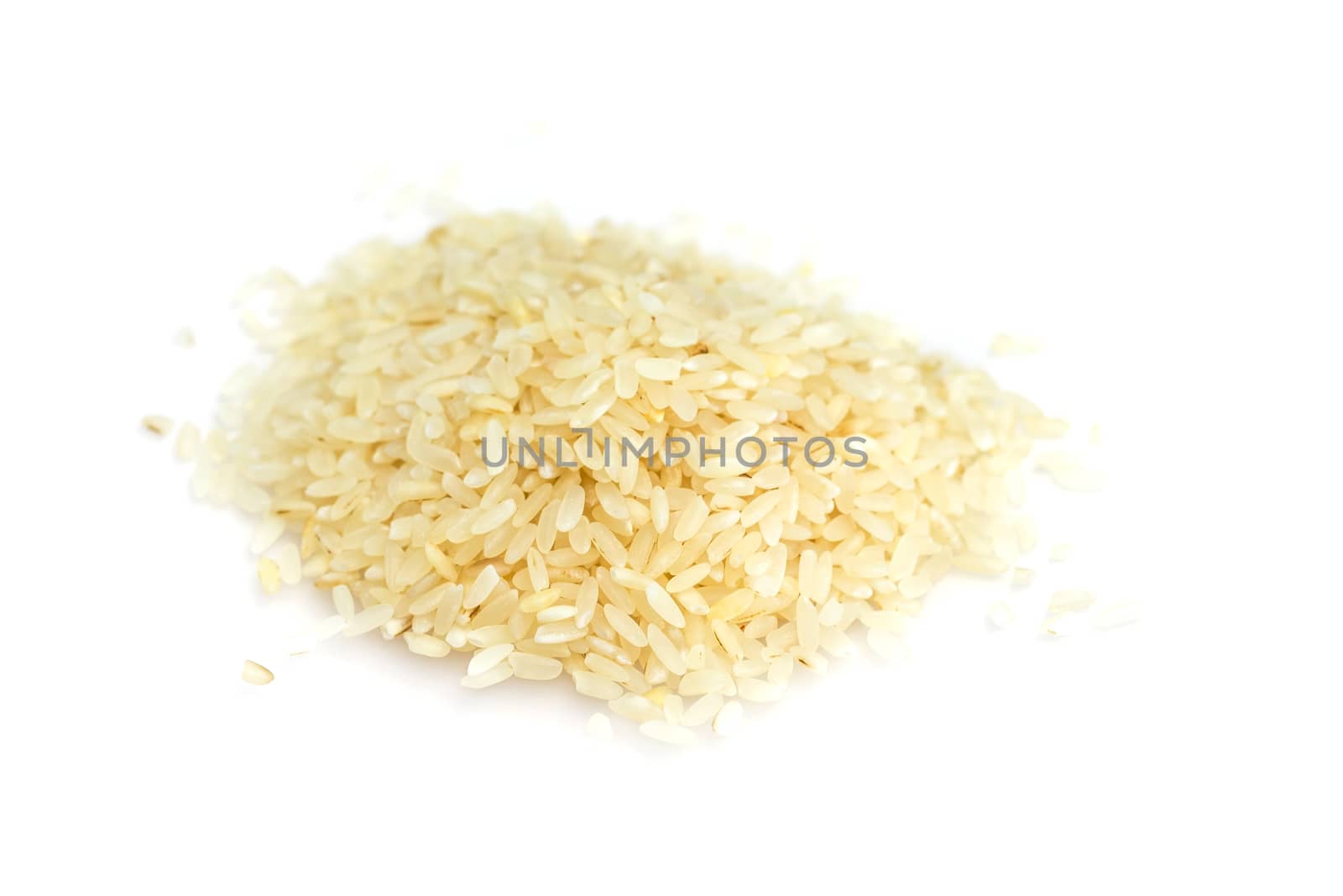 The boiled Chinese rice a hill isolated on white background