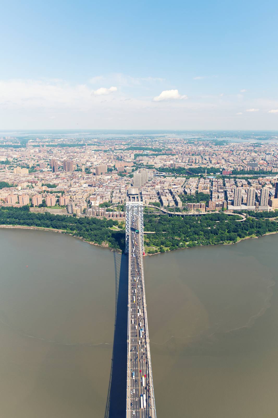 George Washington Bridge. Aerial view view of New York City.