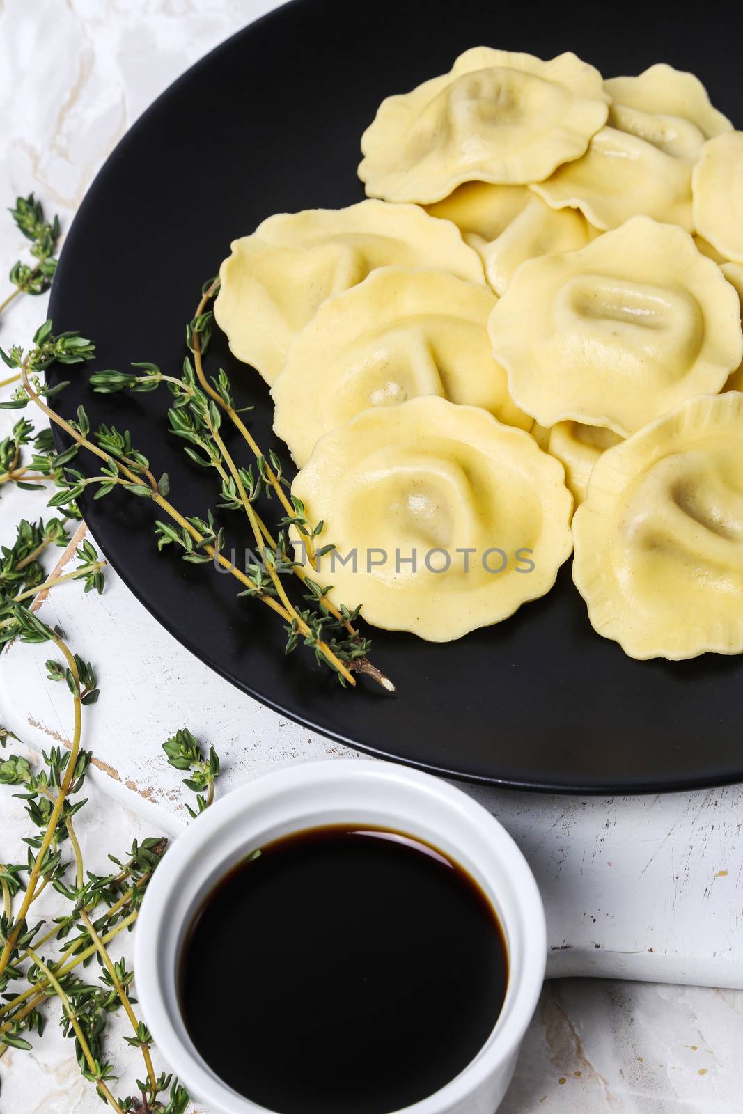 Food. Delicious dumplings on the table