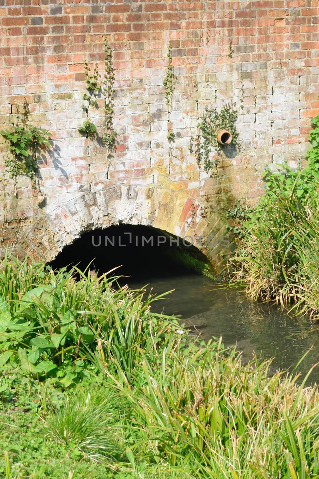 Brick bridge across small stream by pauws99