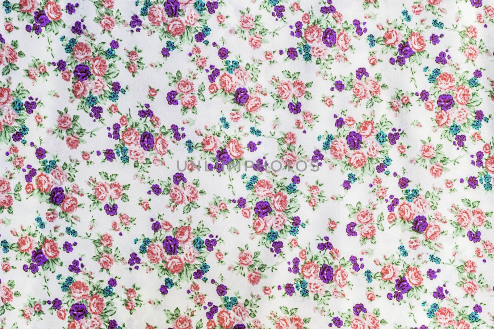 Flowers and leaf on fabric pattern by manusy