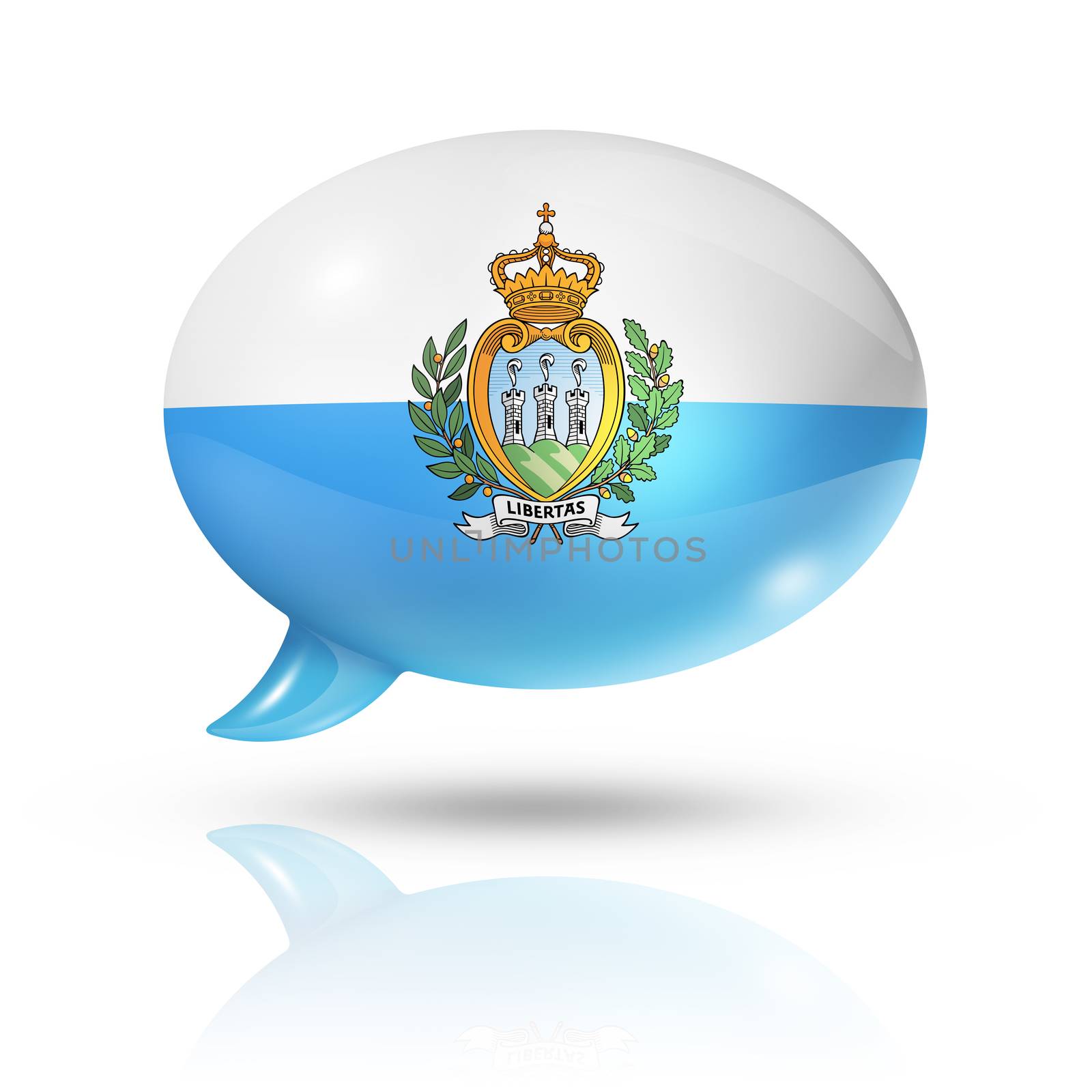 San Marino flag speech bubble by daboost