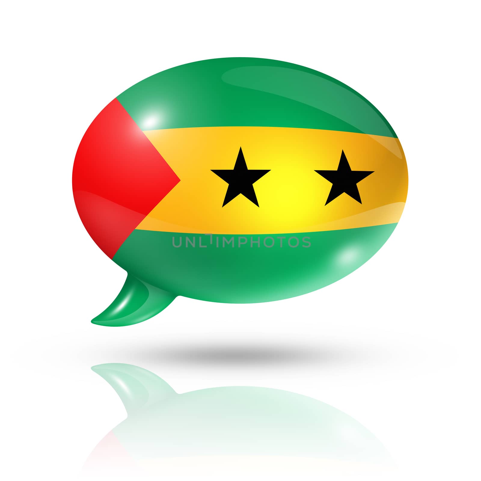 Sao Tome and Principe flag speech bubble by daboost