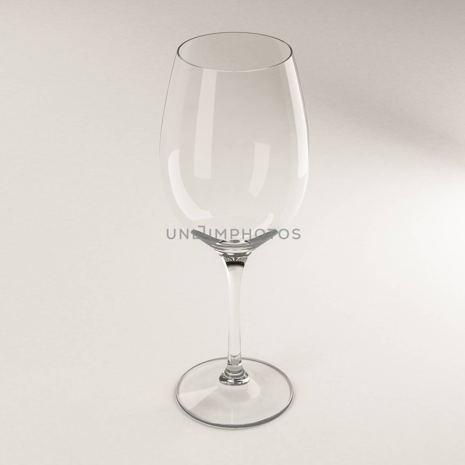 empty glass of Wine on a white background