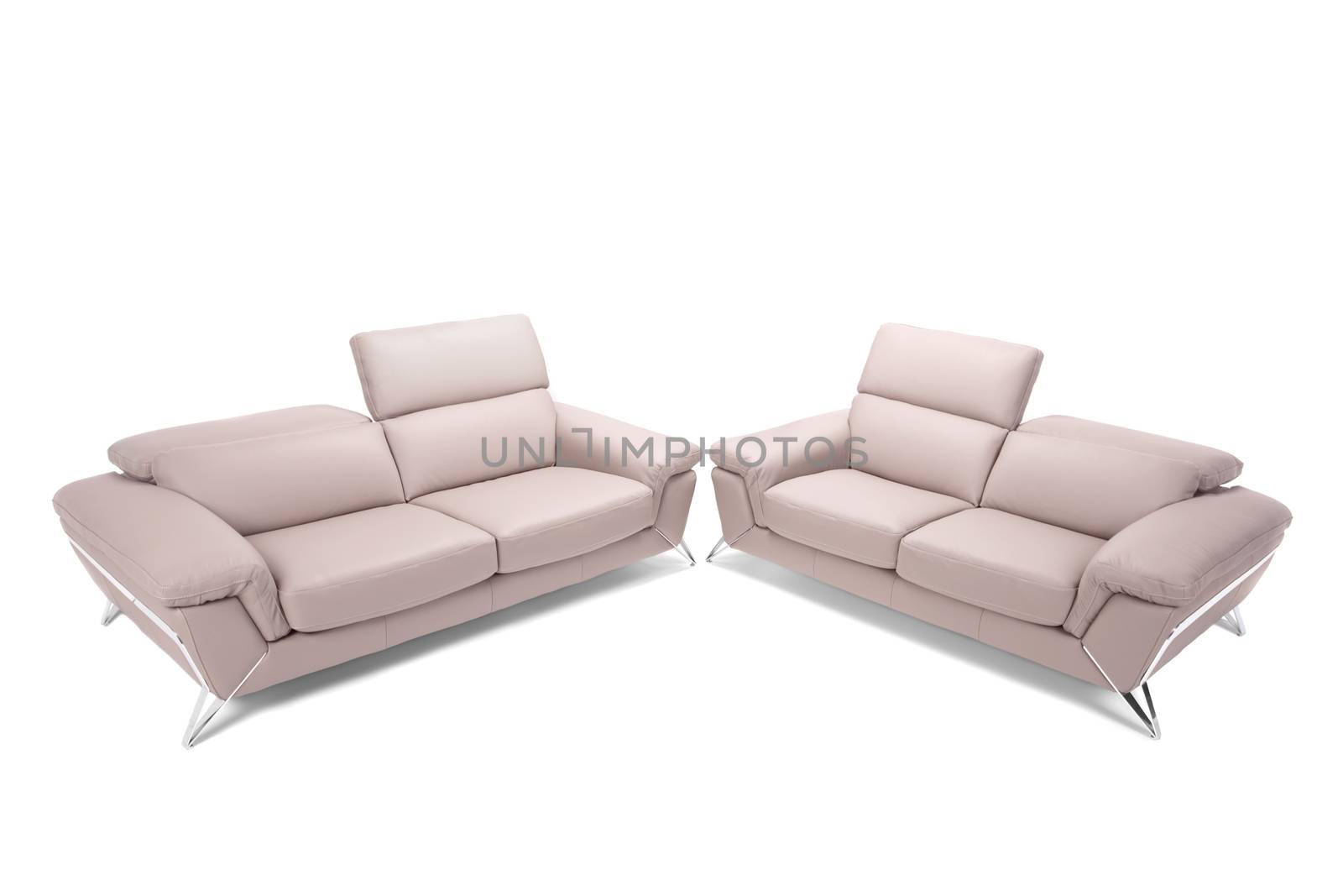 modern leather sofa isolated on white background