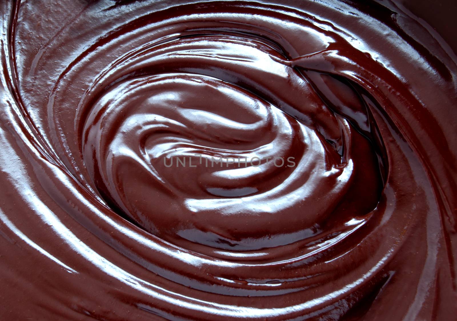 Creamy melted hot chocolate close up