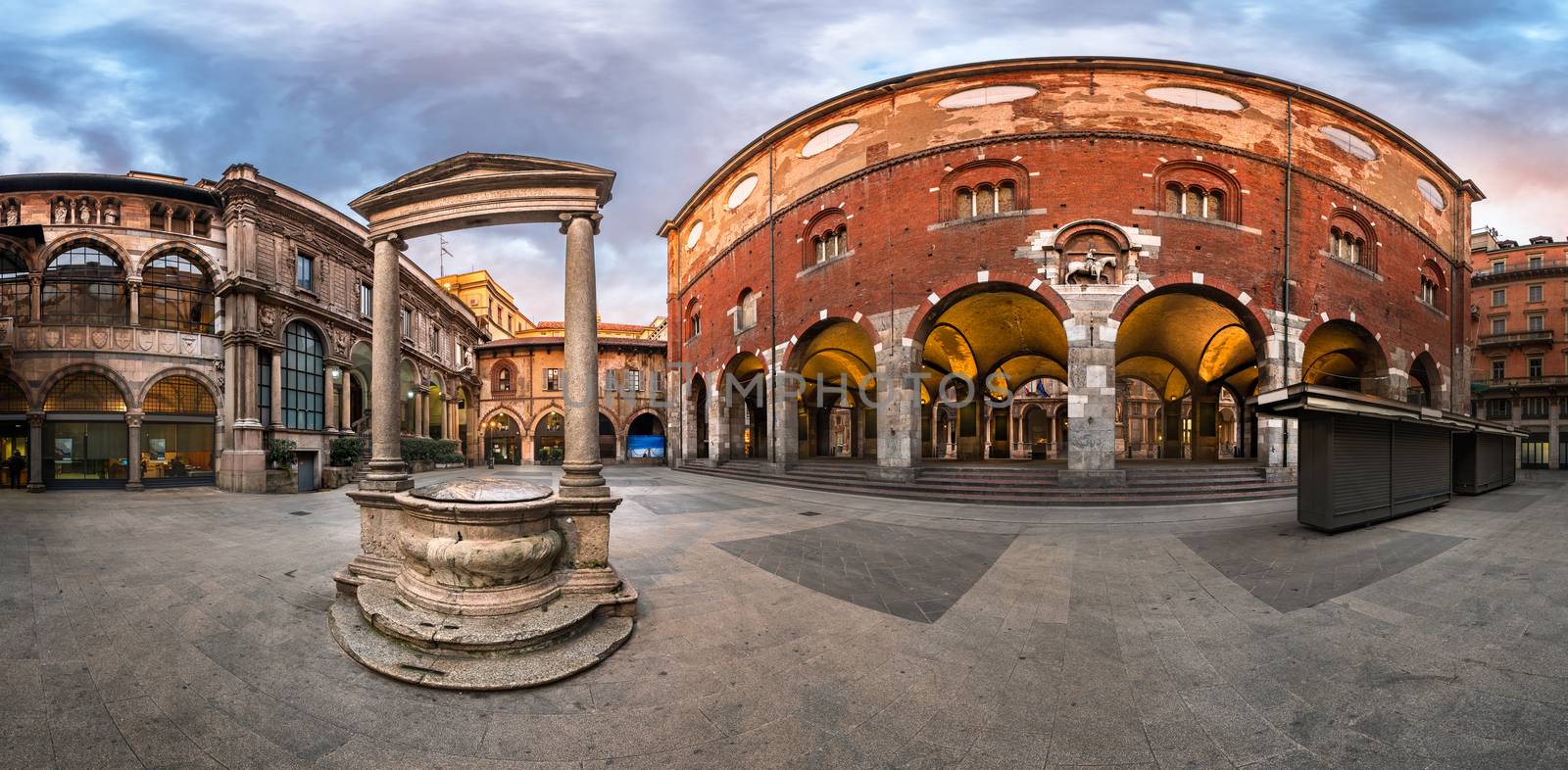 Panorama of Palazzo della Ragione and Piazza dei Mercanti in the by anshar