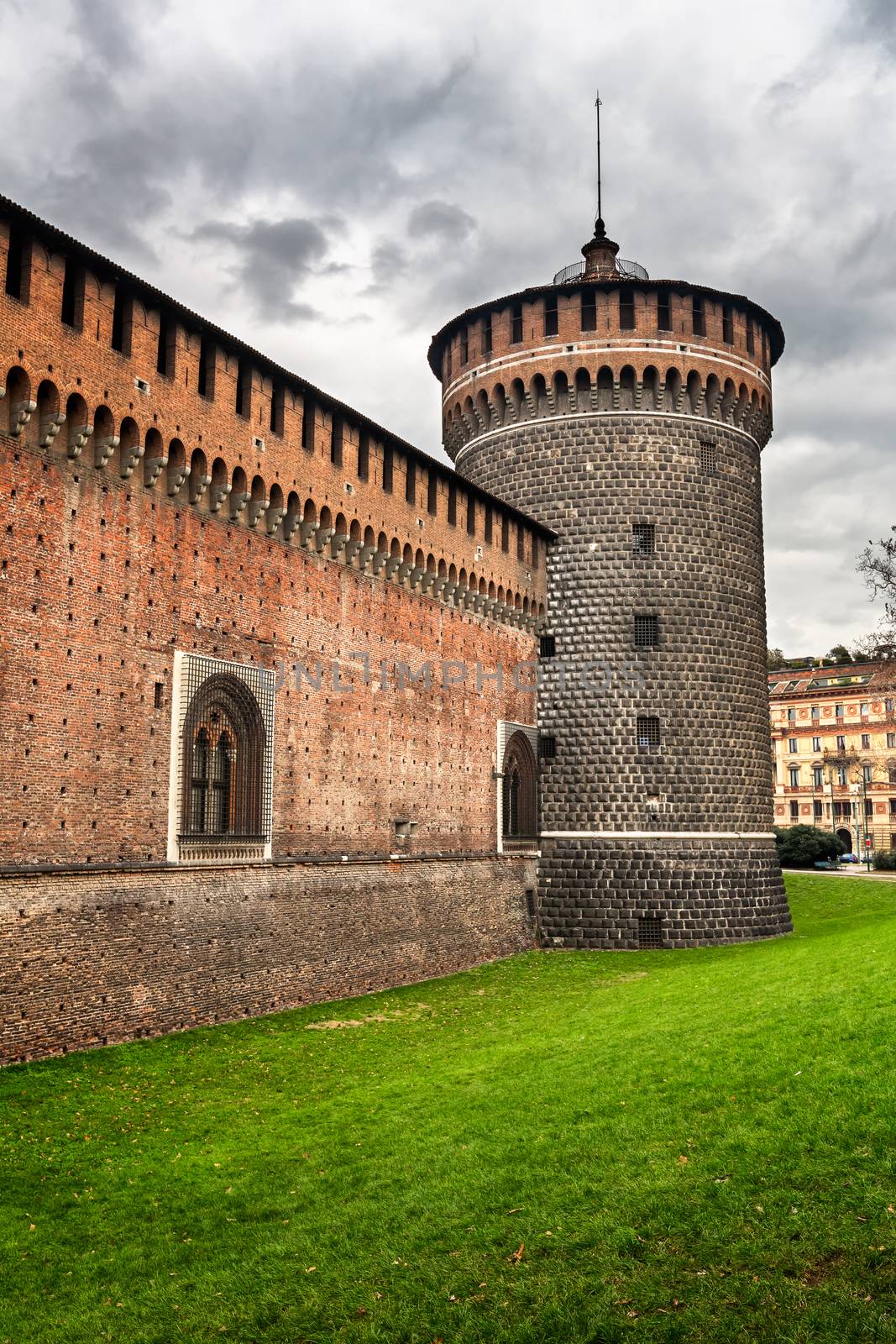 The Outer Wall of Castello Sforzesco (Sforza Castle) in Milan, I by anshar