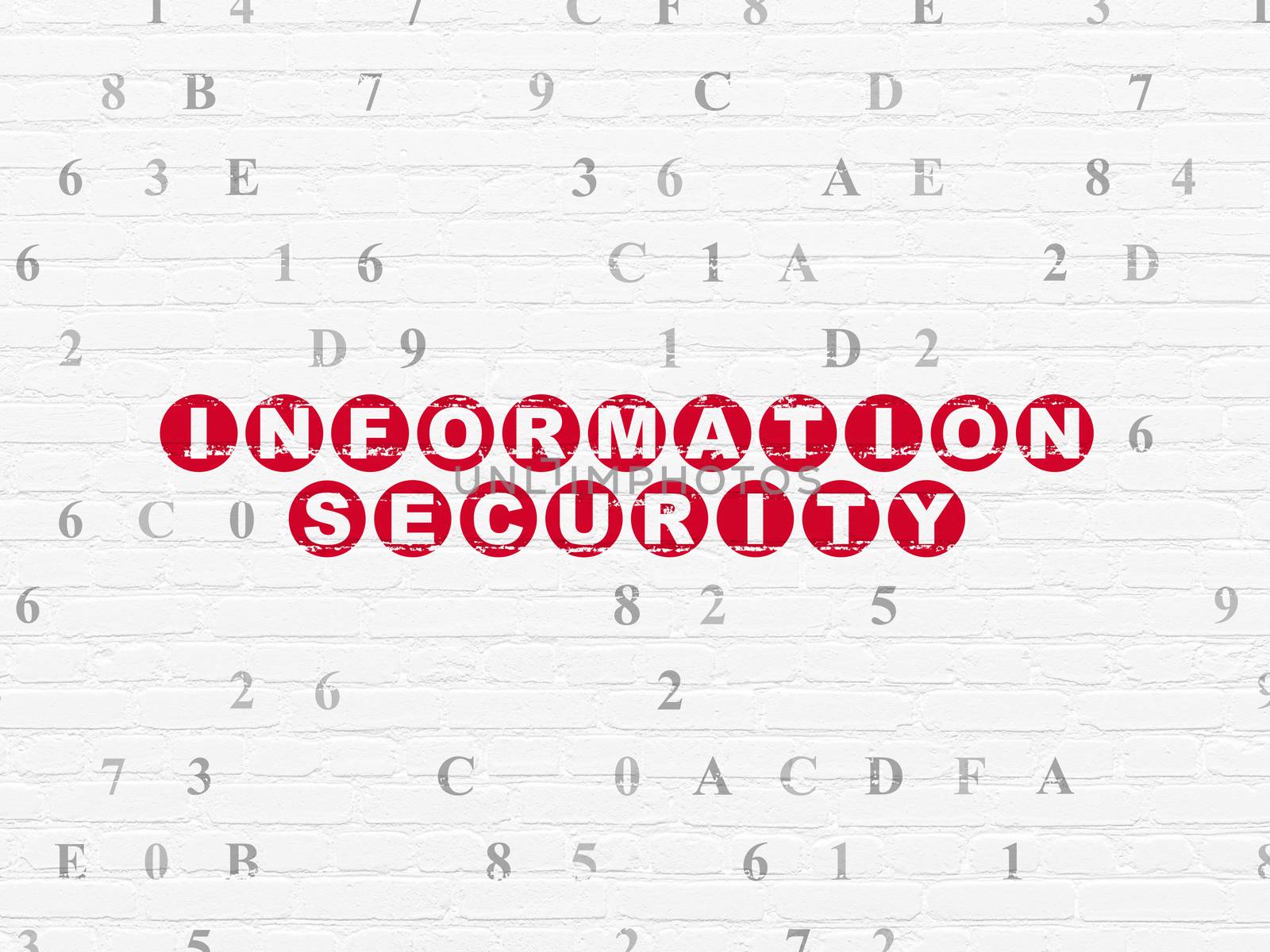 Privacy concept: Information Security on wall background by maxkabakov