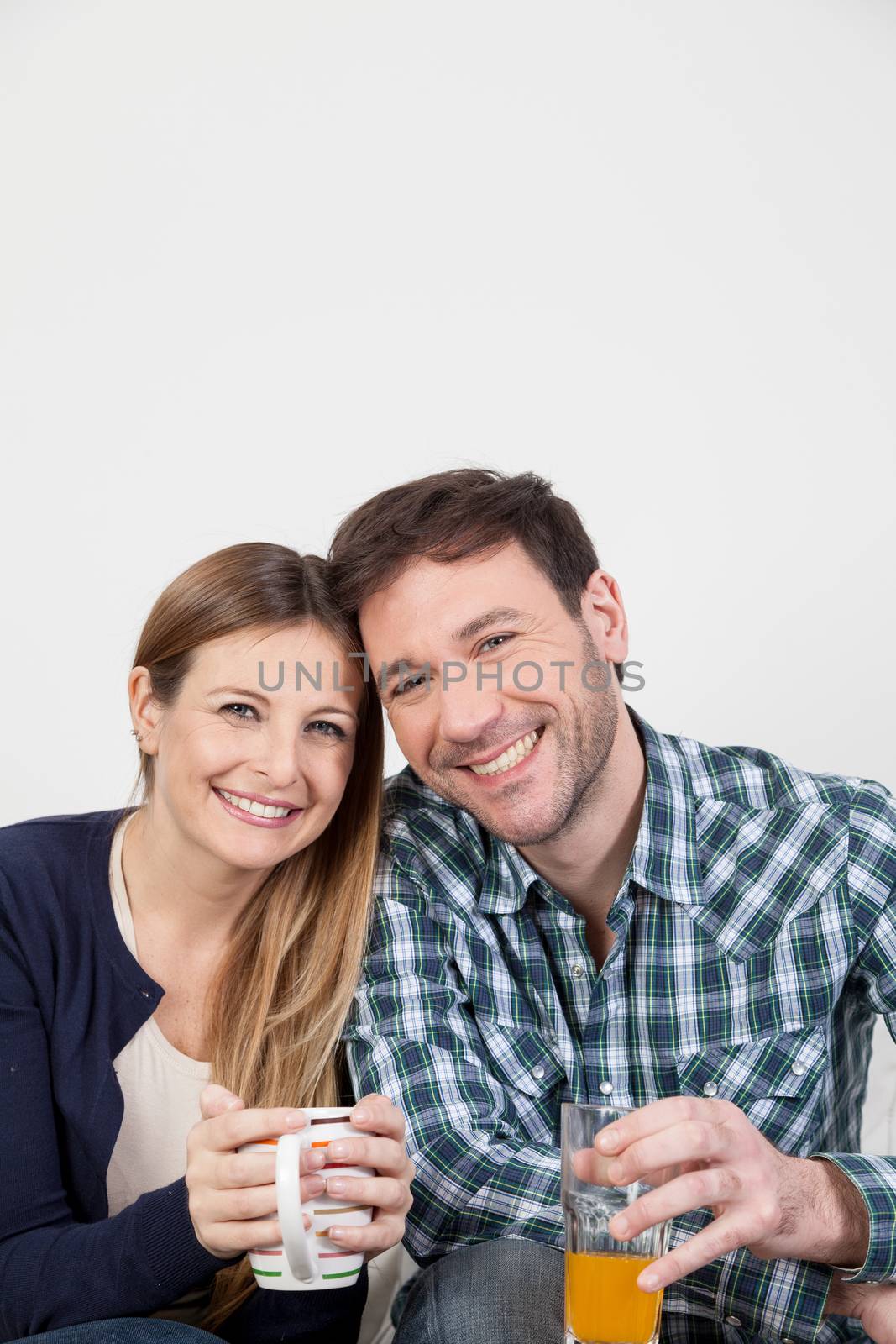 couple smiling in breakfast