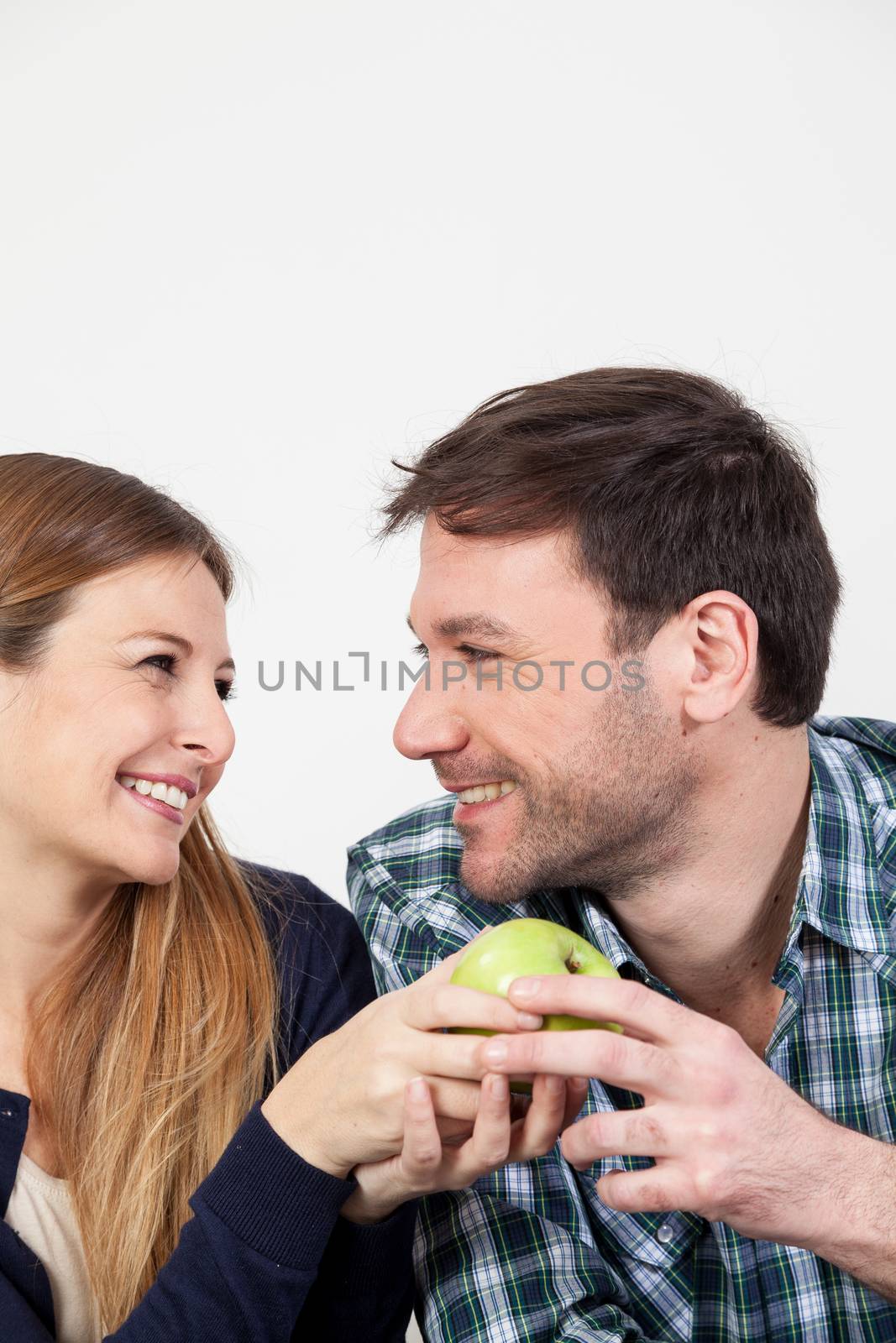 Pretty couple having a breakfast