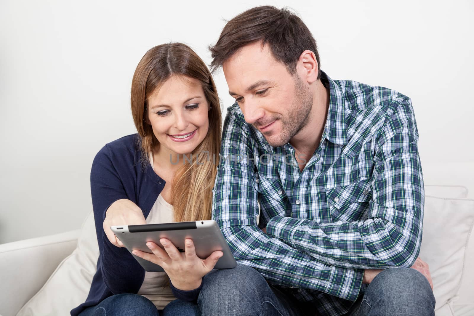 Couple using the ipad