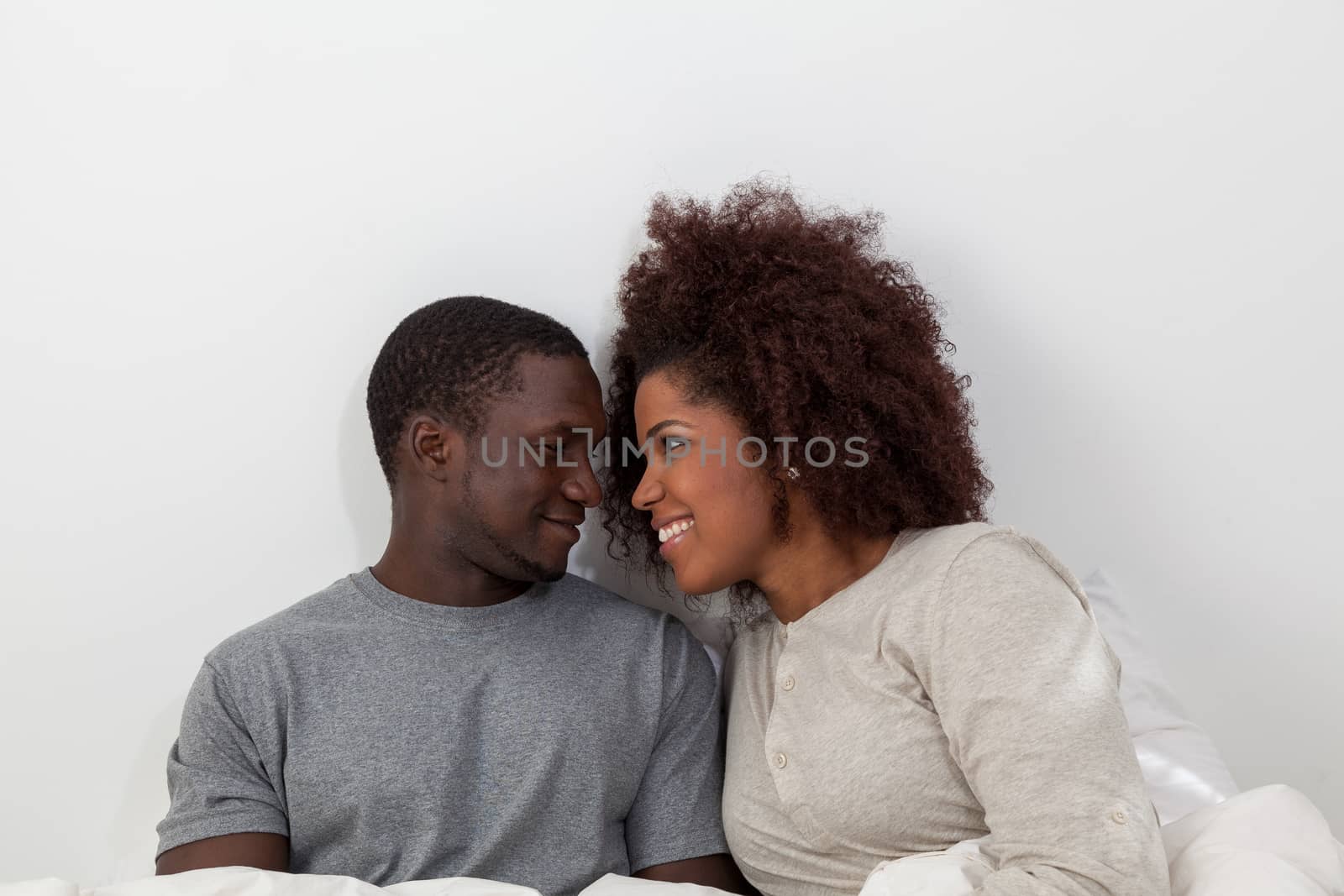 Couple in love looking each other