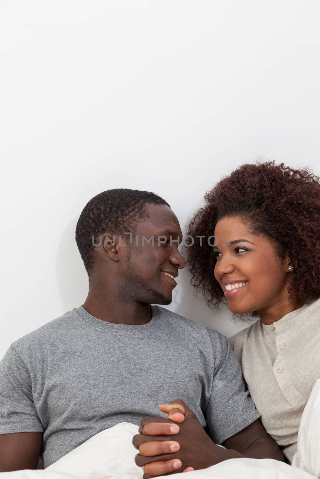 Couple in love looking each other