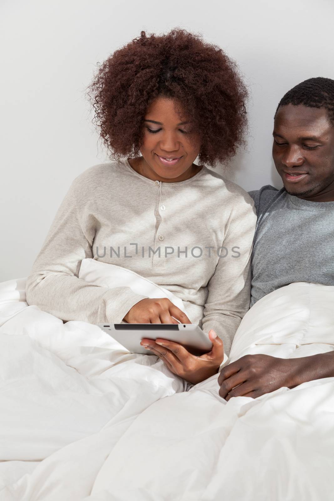 Couple using the computer