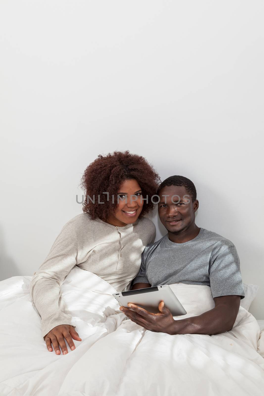 African couple using the computer