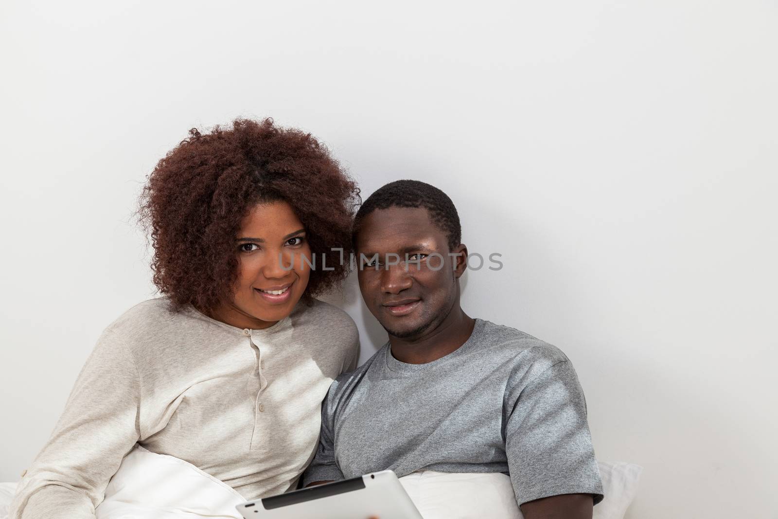 Black couple using the ipad