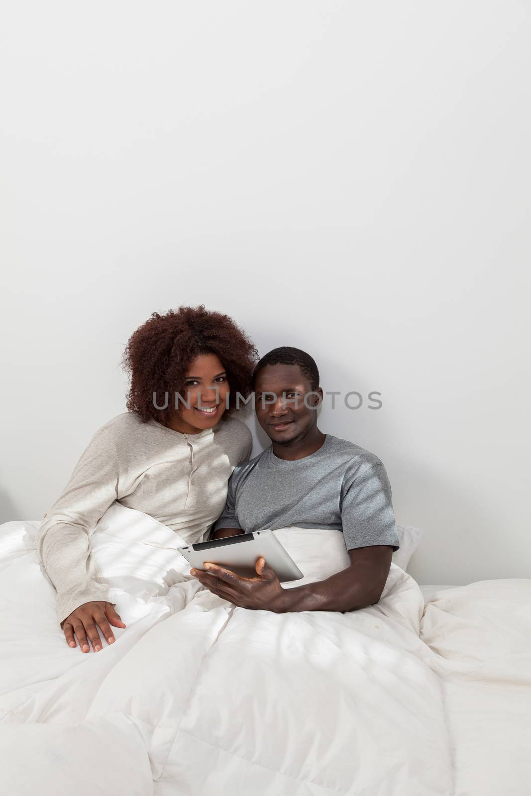 african couple using the computer
