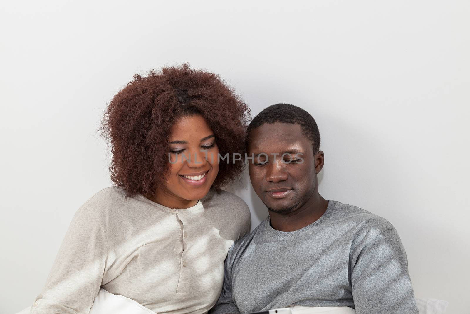 Black couple using the ipad