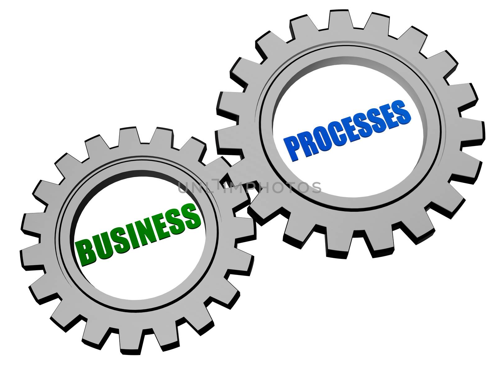 business processes in silver grey gears by marinini