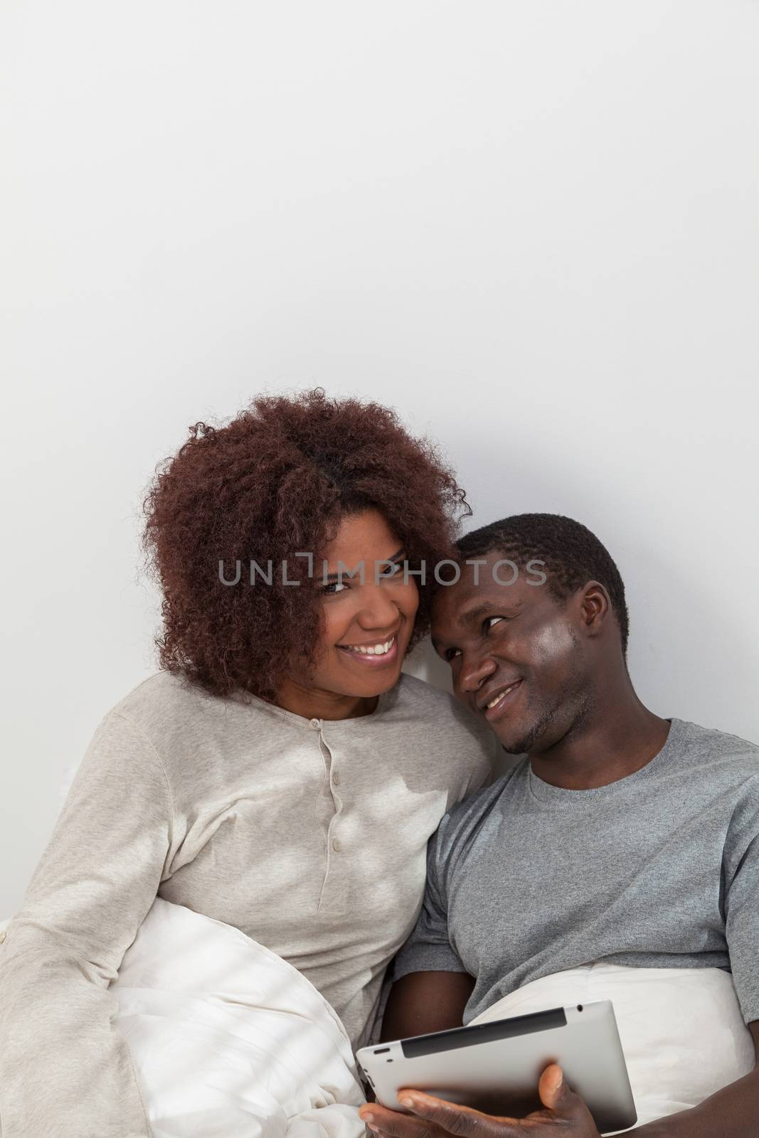 Black couple using the ipad