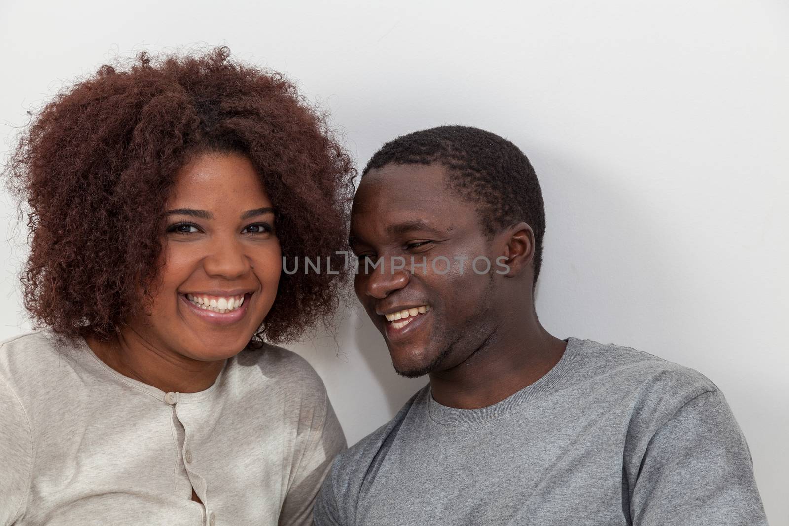 Black couple smiling
