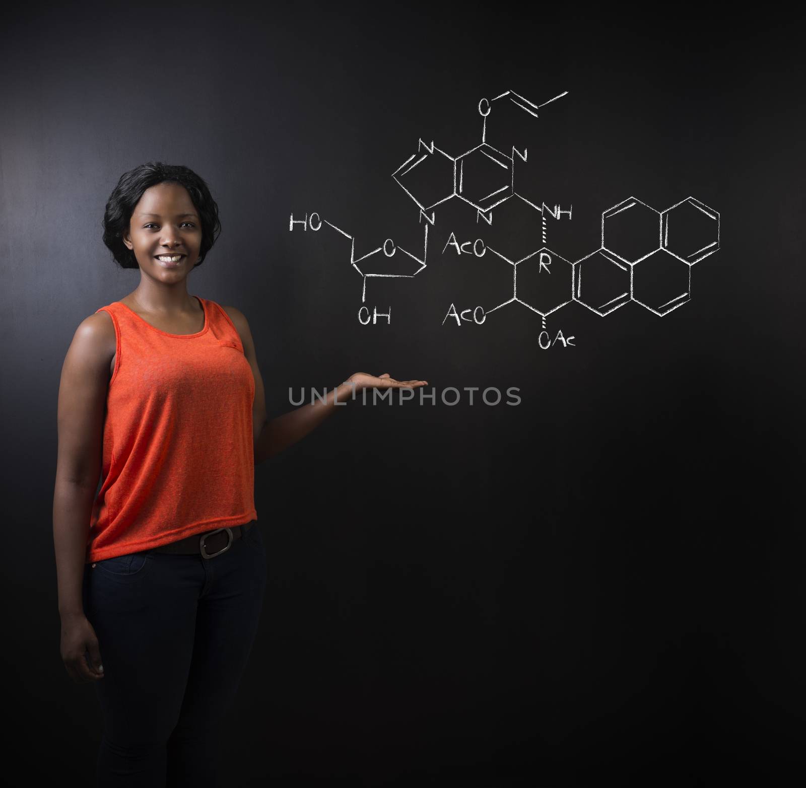 Learn science or chemistry teacher with chalk background by alistaircotton