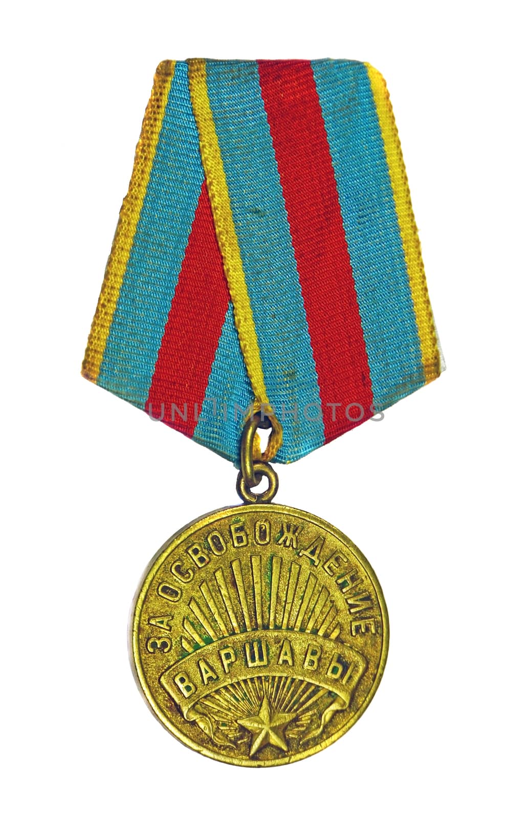 Medal "For the Liberation of Warsaw" on a white background