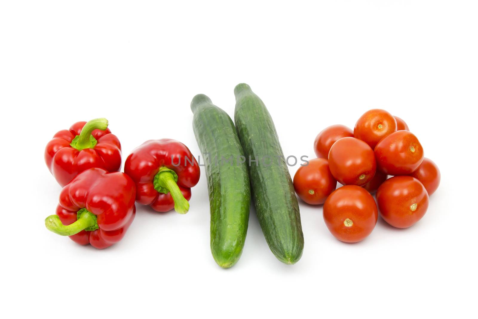 fresh vegetables on white background
