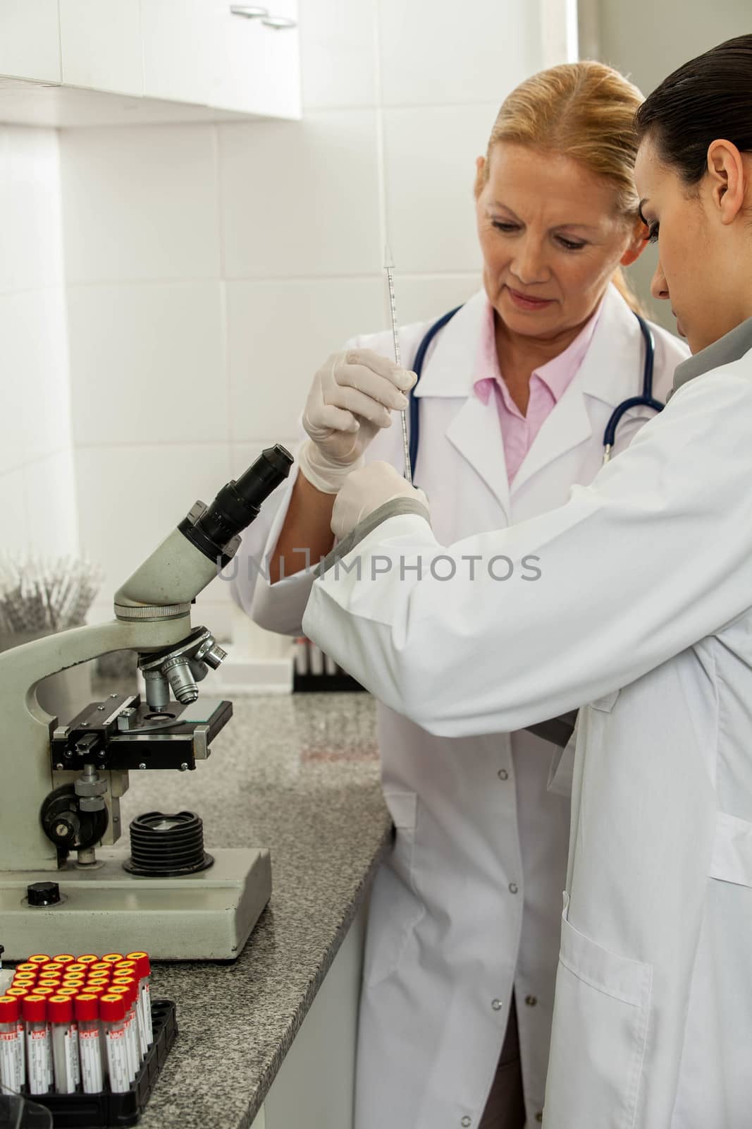 couple at the lab