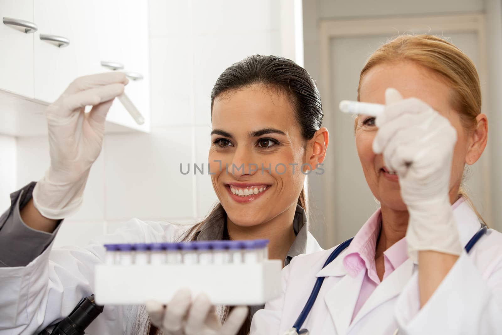 couple doing an experiment in the lab