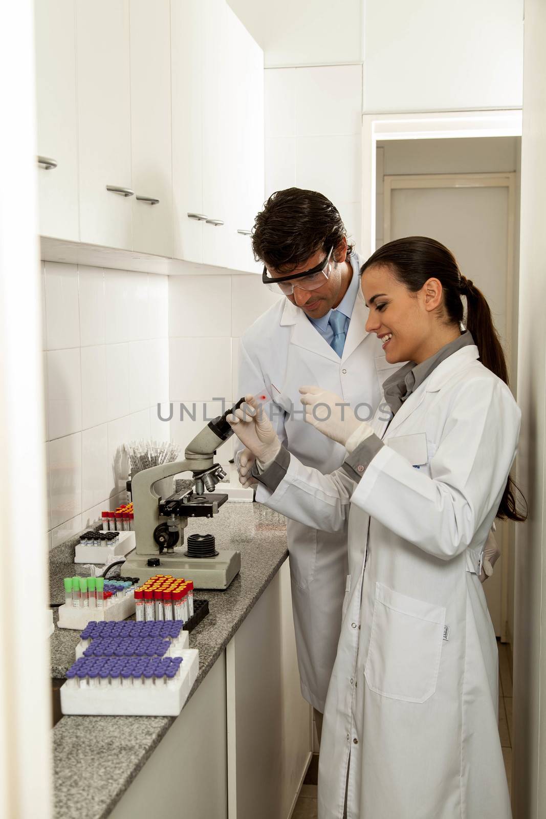 couple in a lab