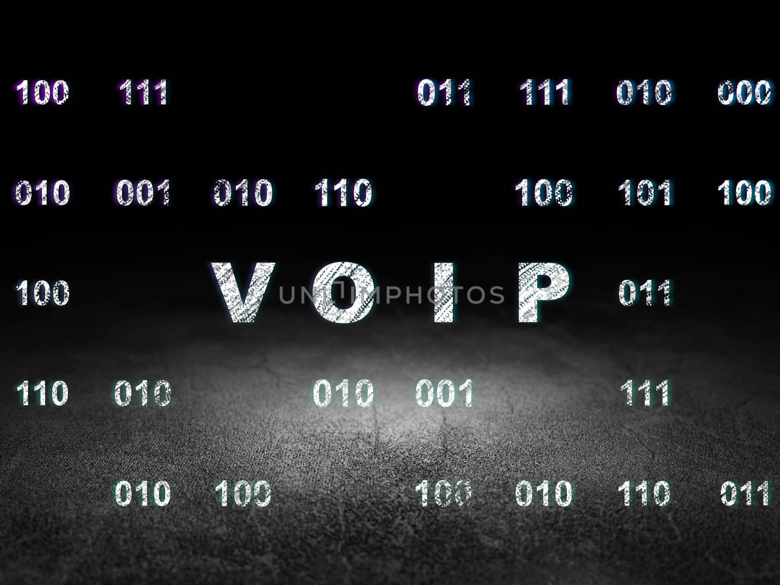 Web design concept: VOIP in grunge dark room by maxkabakov