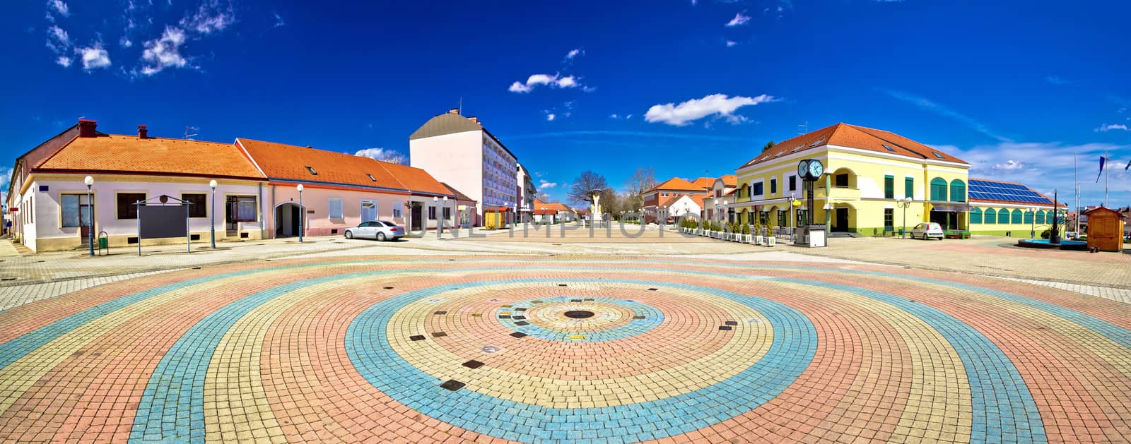 Town of Ludbreg square panoramic view, Prigorje, Croatia