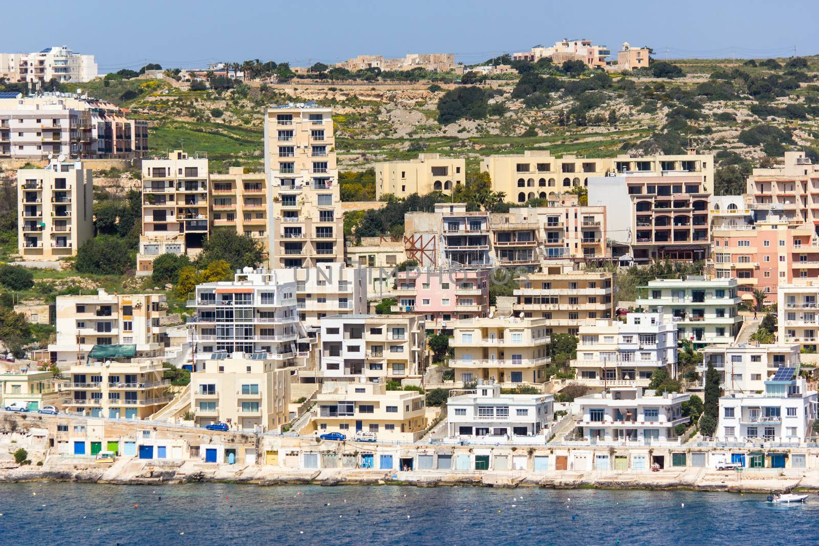 buildings on the coast Malta