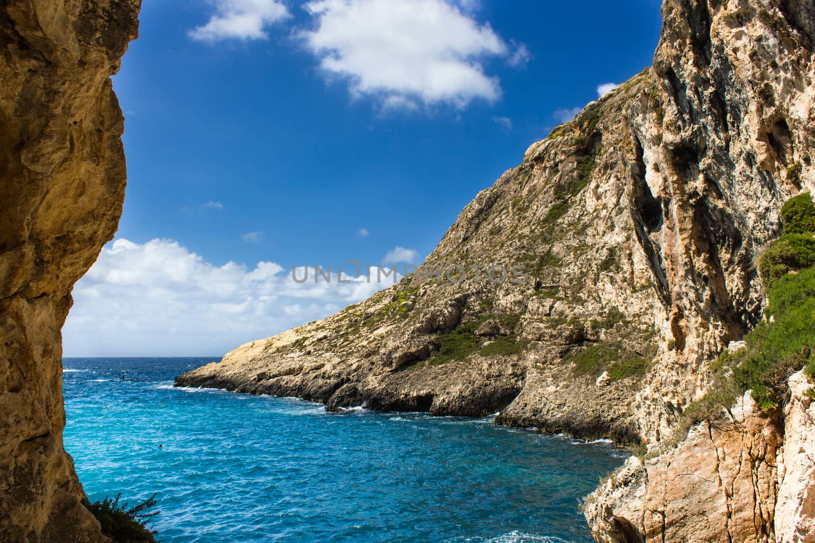 blue sea of the island of Gozo in Malta by goghy73