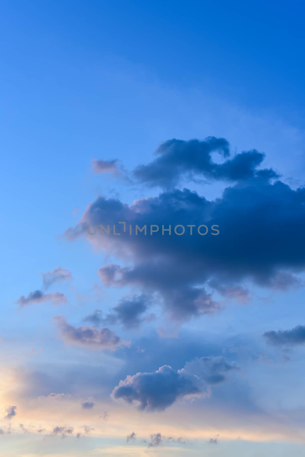 Nice cloud with sunset sky background