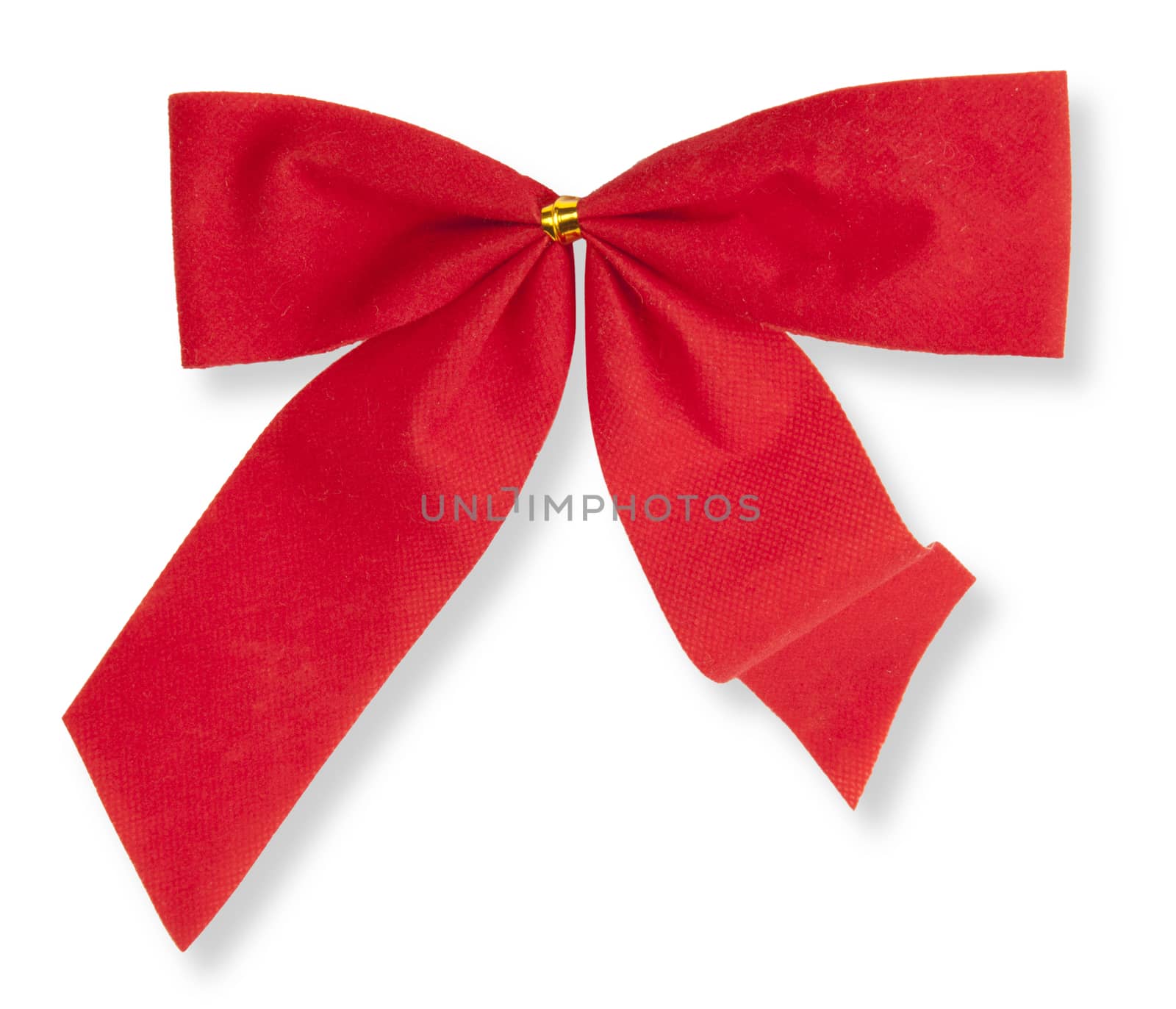 red bow on the isolated white background 