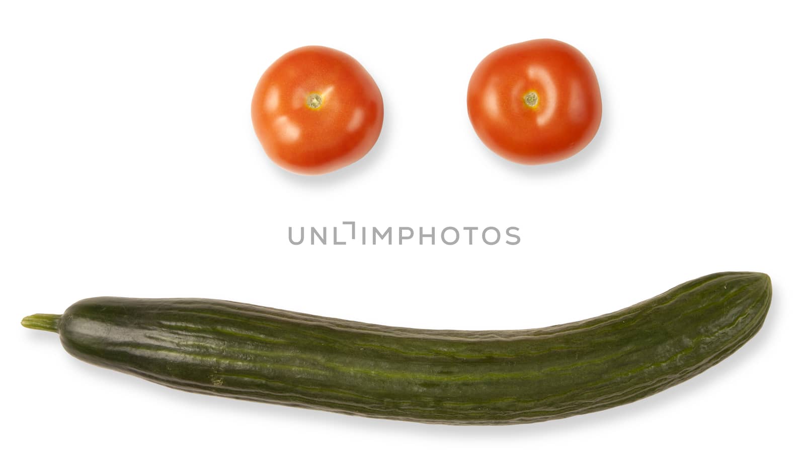 tomatoes and cucumber vegetables isolated on a white background 