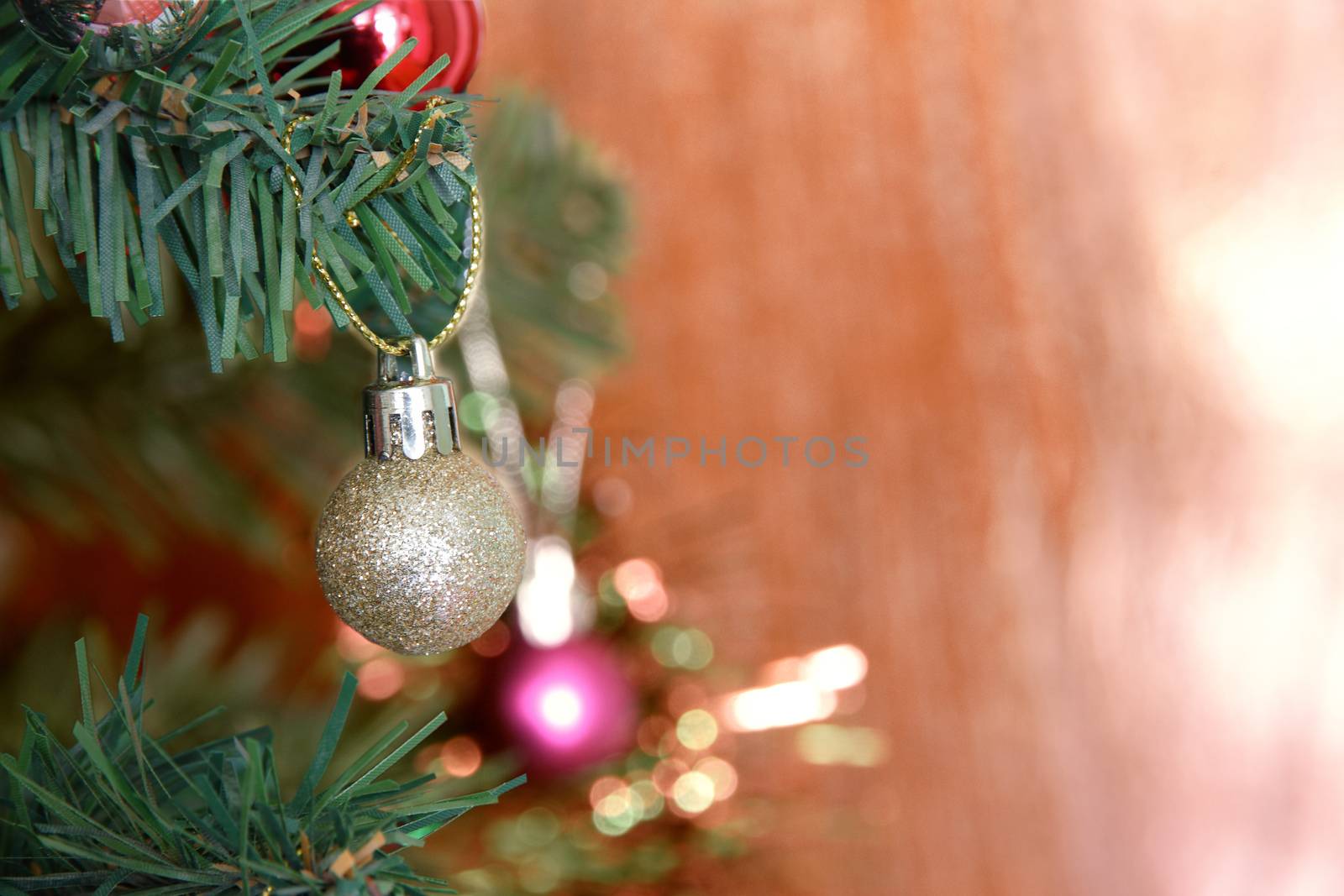 christmas tree and ball on back ground Vintage style