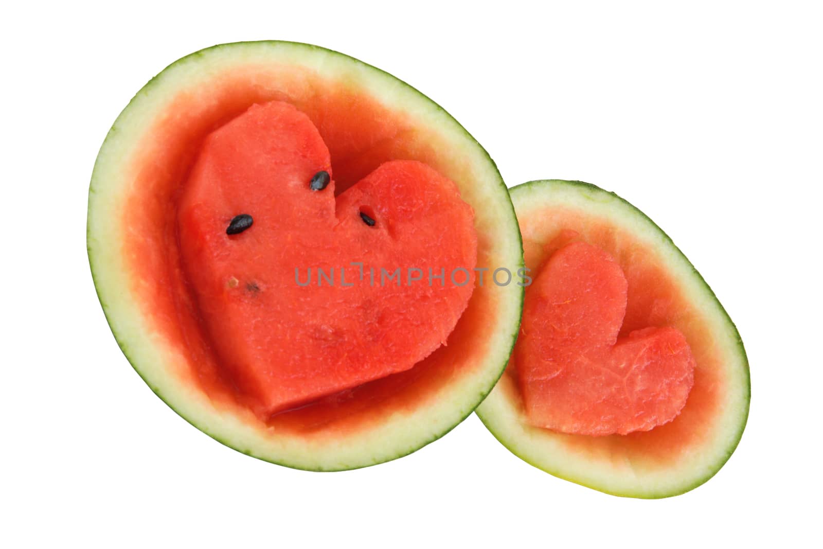 watermelon carving a love story on isolate