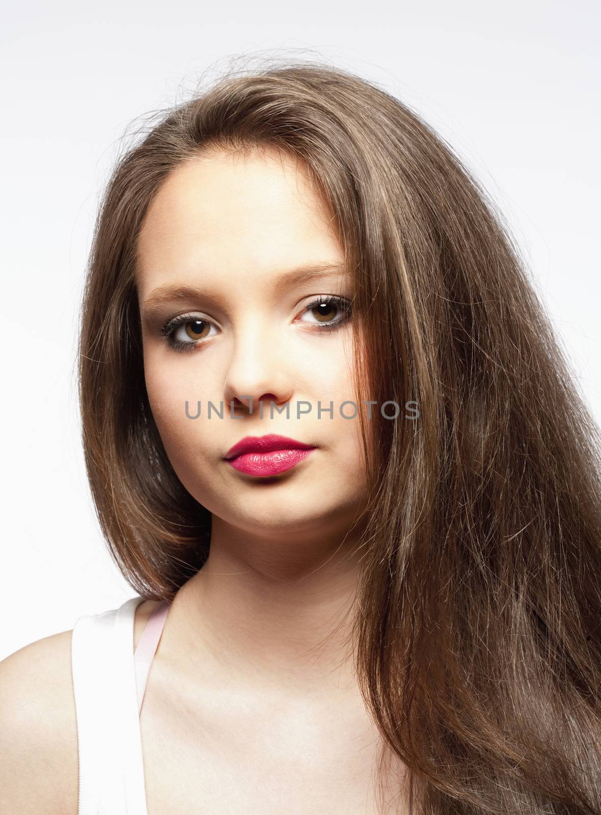 Beautiful Teenage Girl with Long Brown Hair by courtyardpix