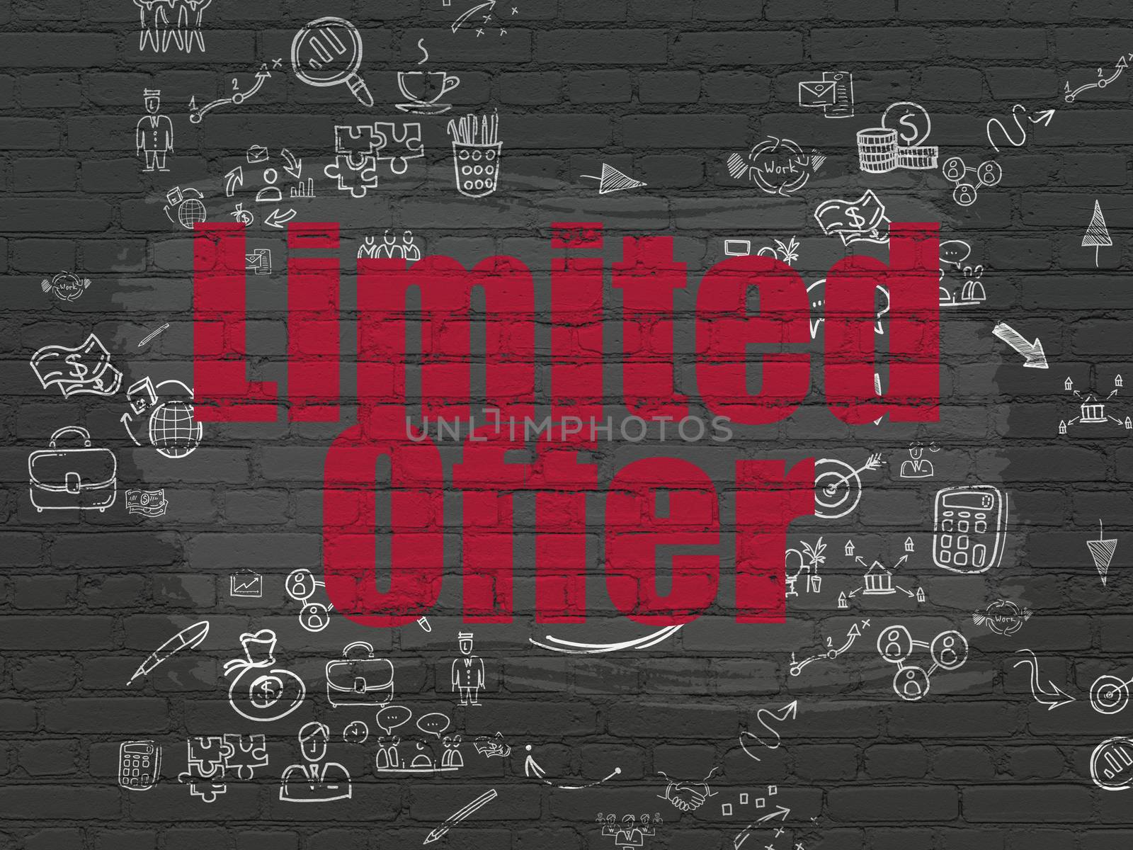 Business concept: Limited Offer on wall background by maxkabakov
