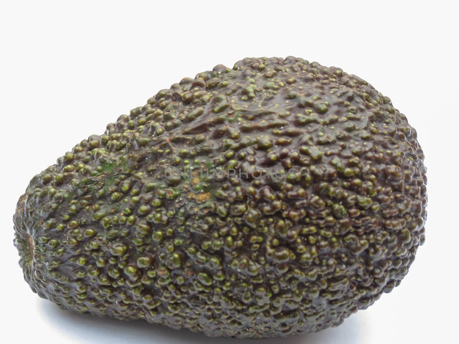 A ripe avocado fruit over white background