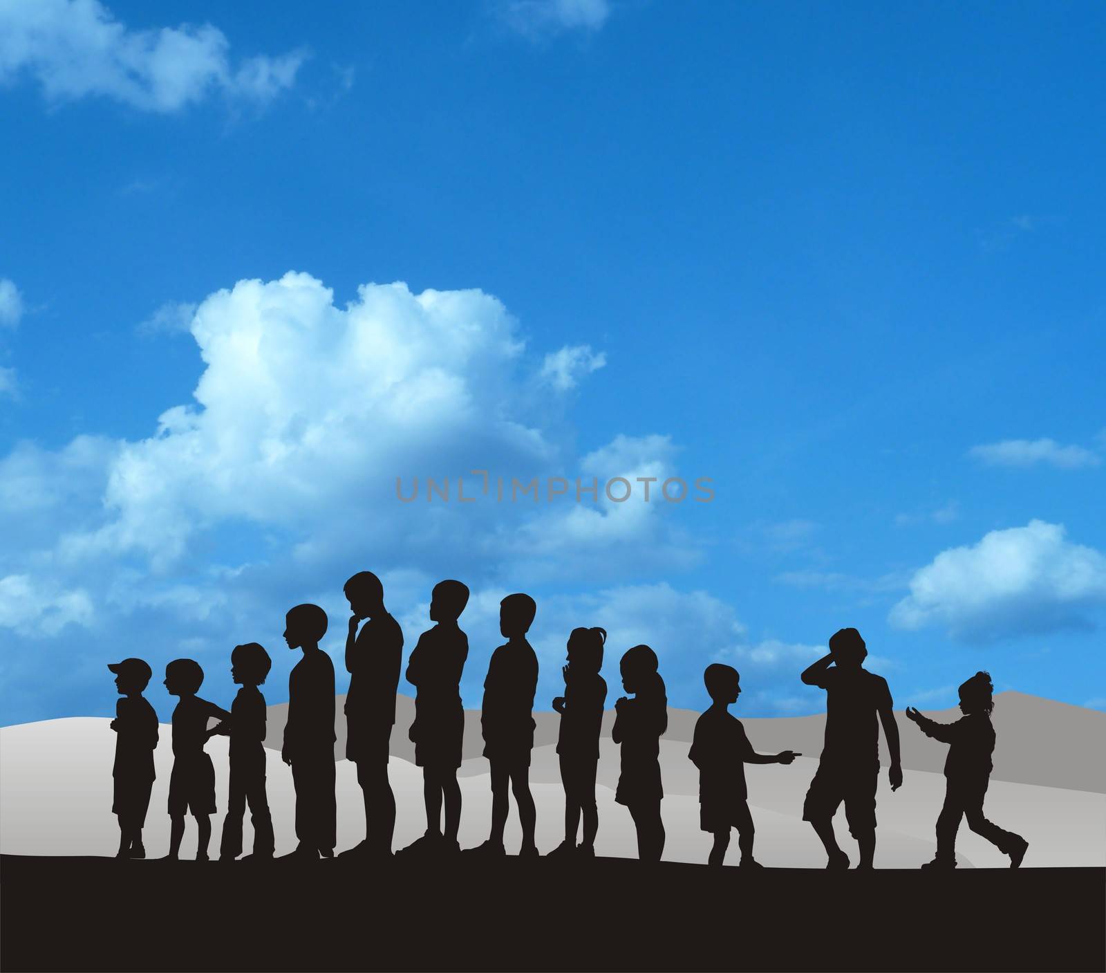 Standing Silhouetted Children by ard1