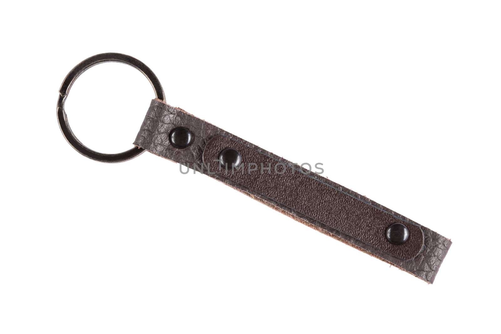 Brown leather label isolated on white background with clipping path