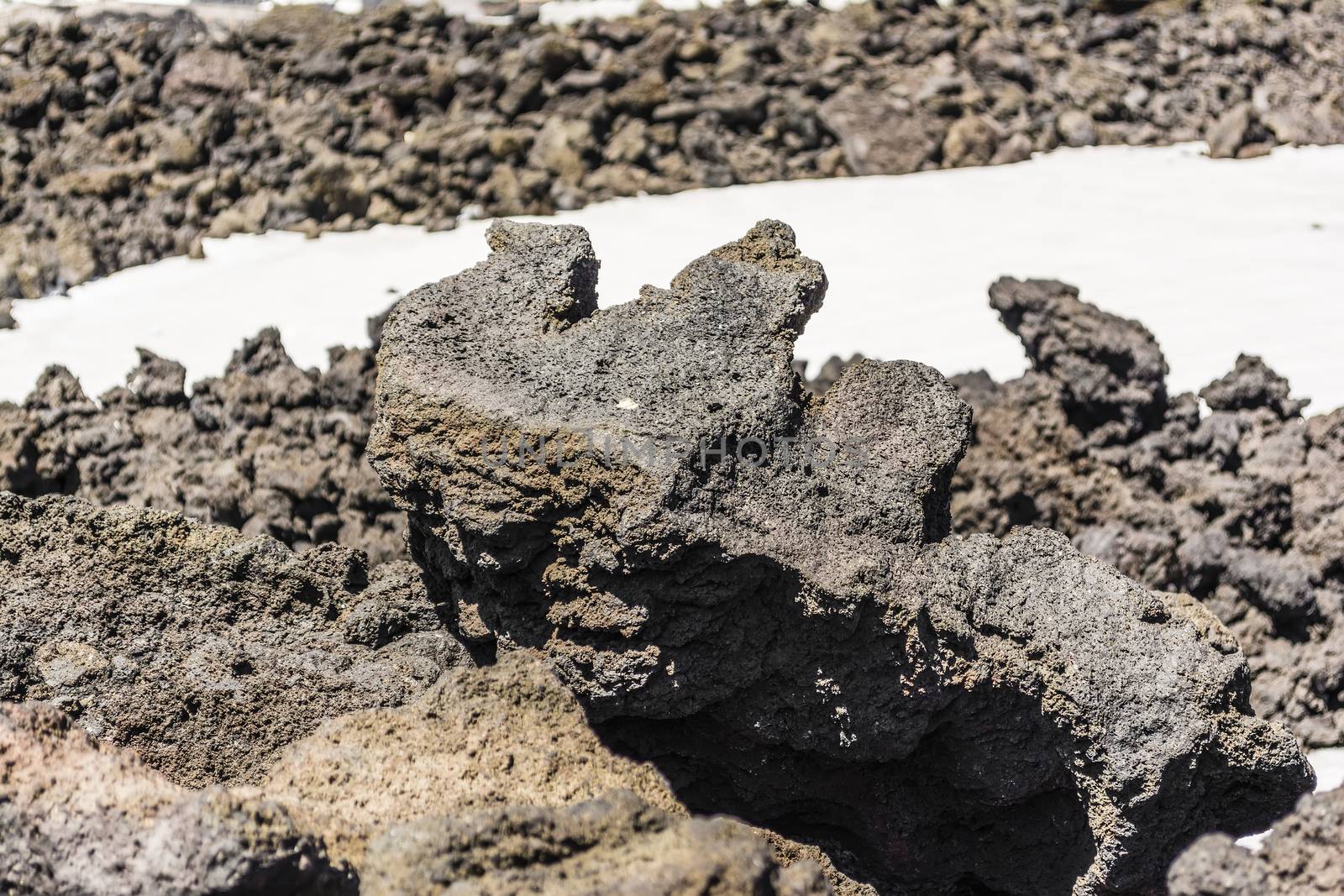 Volcanic rock closeup on mount Etna, Sicily, Italy